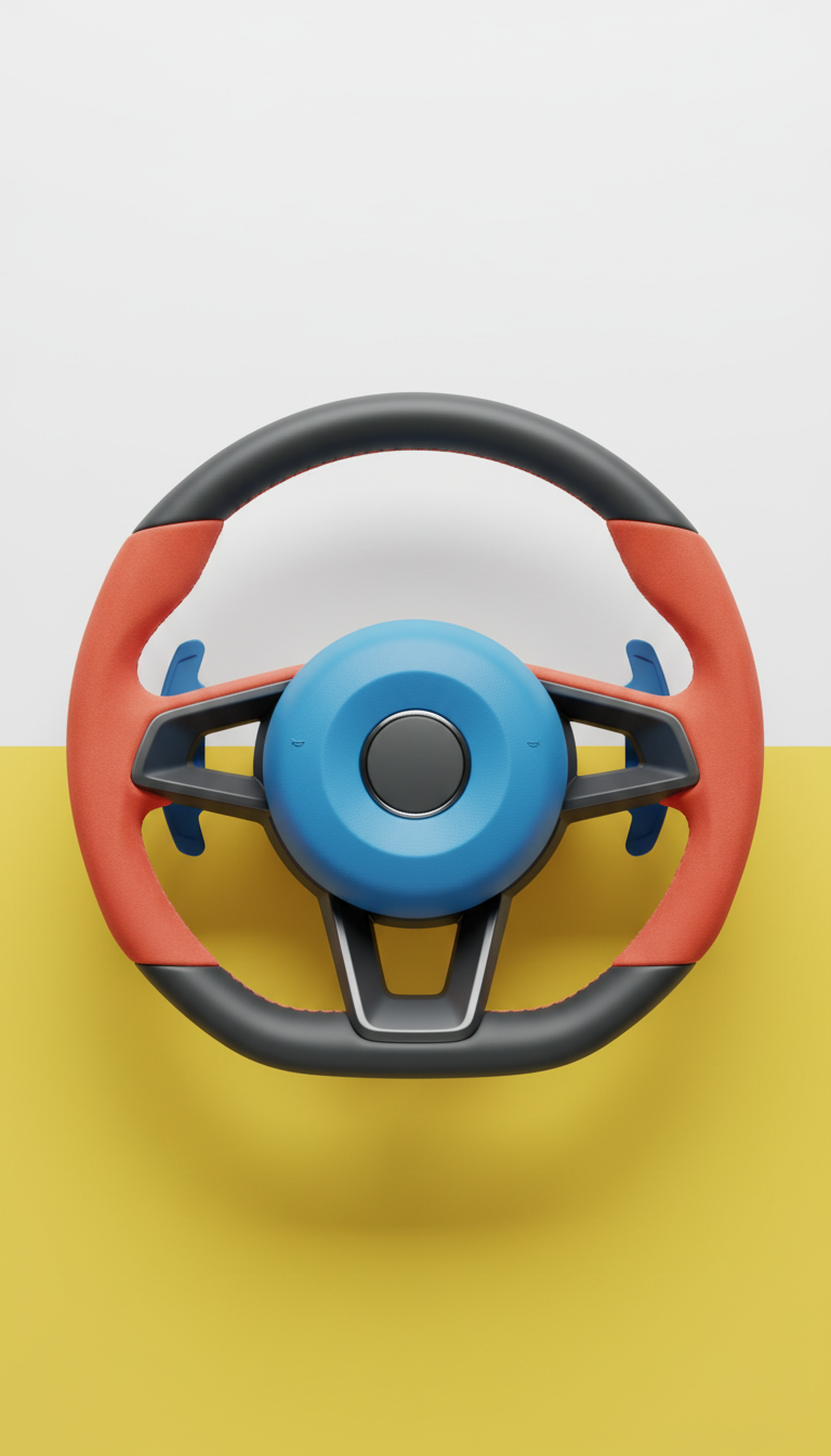 Modern steering wheel with tactile grips