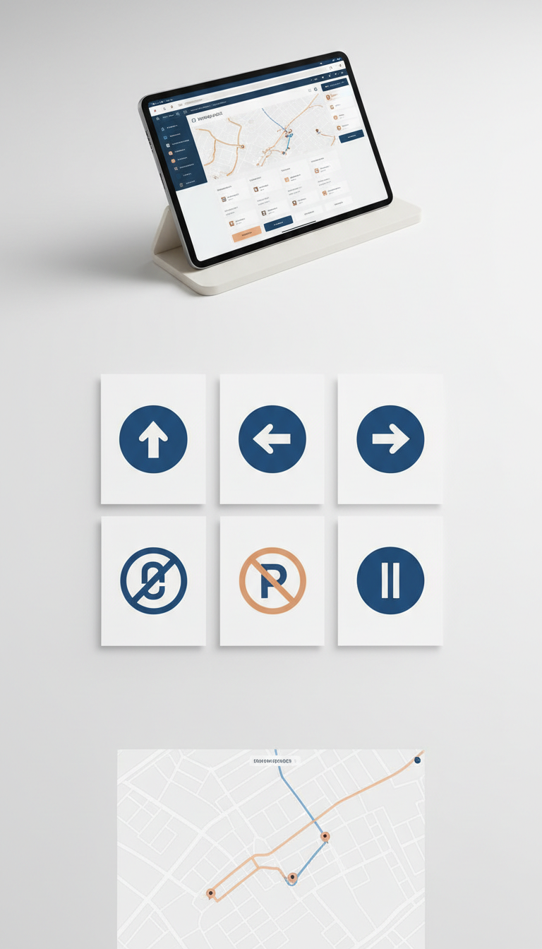 Minimalist Driving Rule Icon Cards